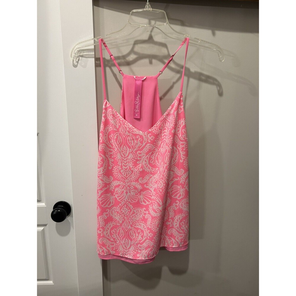 Lilly Pulitzer Spritz Havana Pink Reversible Tank Top Shirt Size Medium Preppy